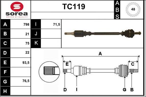 Sera TC119 - Albero motore / Semiasse autozon.pro