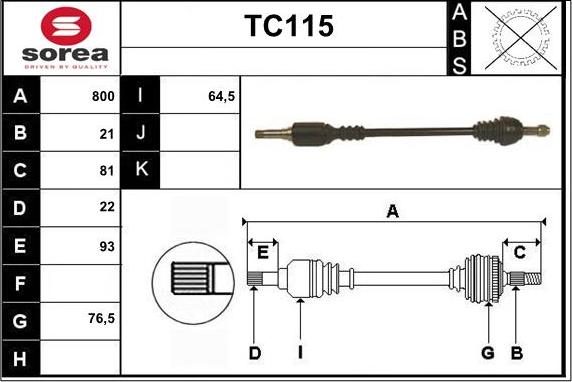 Sera TC115 - Albero motore / Semiasse autozon.pro