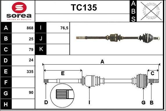 Sera TC135 - Albero motore / Semiasse autozon.pro