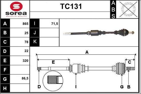 Sera TC131 - Albero motore / Semiasse autozon.pro