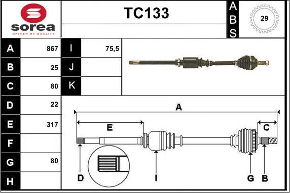 Sera TC133 - Albero motore / Semiasse autozon.pro