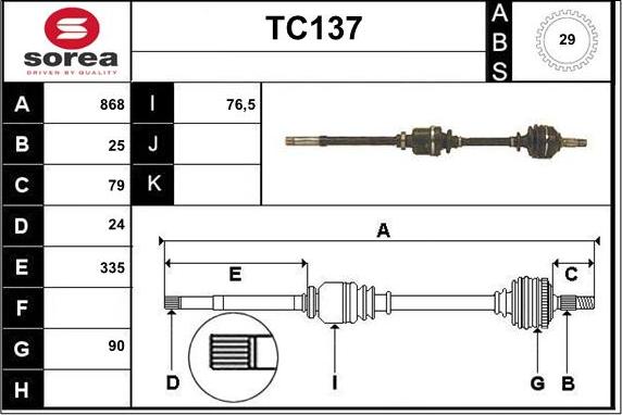 Sera TC137 - Albero motore / Semiasse autozon.pro