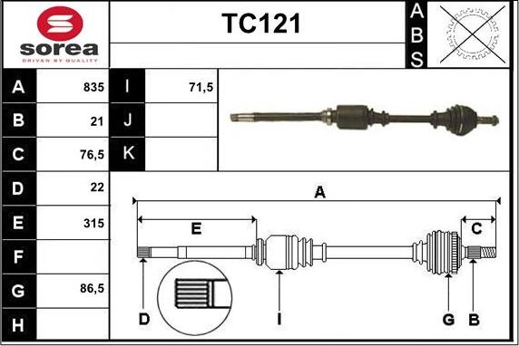 Sera TC121 - Albero motore / Semiasse autozon.pro