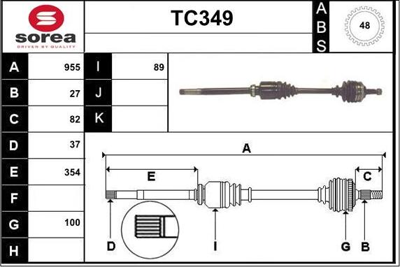 Sera TC349 - Albero motore / Semiasse autozon.pro