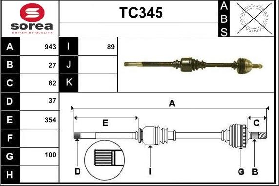 Sera TC345 - Albero motore / Semiasse autozon.pro