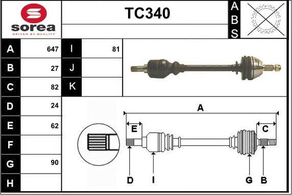 Sera TC340 - Albero motore / Semiasse autozon.pro