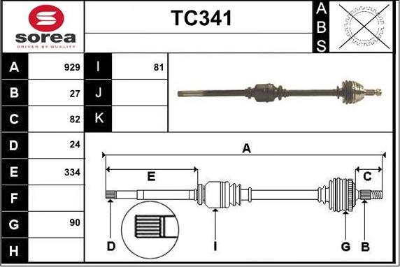 Sera TC341 - Albero motore / Semiasse autozon.pro