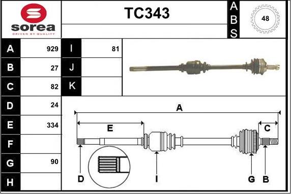 Sera TC343 - Albero motore / Semiasse autozon.pro