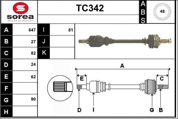 Sera TC342 - Albero motore / Semiasse autozon.pro