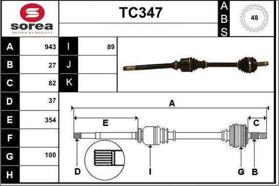 Sera TC347 - Albero motore / Semiasse autozon.pro