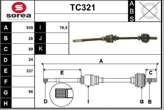 Sera TC321 - Albero motore / Semiasse autozon.pro