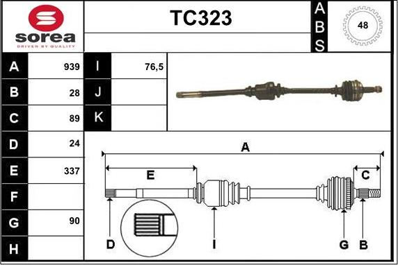 Sera TC323 - Albero motore / Semiasse autozon.pro