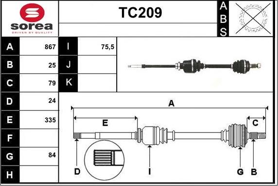 Sera TC209 - Albero motore / Semiasse autozon.pro