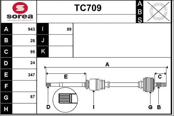 Sera TC709 - Albero motore / Semiasse autozon.pro