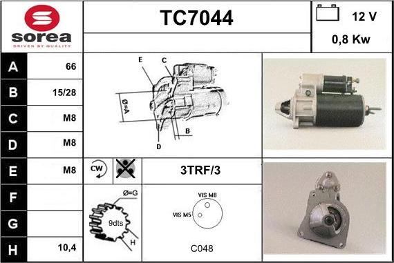 Sera TC7044 - Motorino d'avviamento autozon.pro