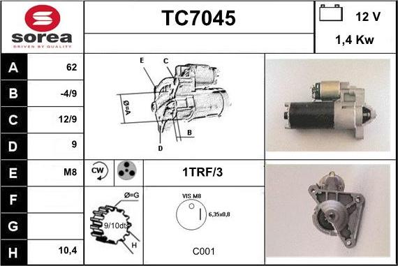 Sera TC7045 - Motorino d'avviamento autozon.pro