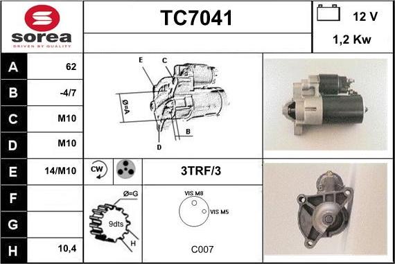 Sera TC7041 - Motorino d'avviamento autozon.pro