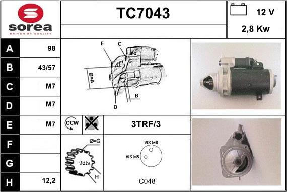 Sera TC7043 - Motorino d'avviamento autozon.pro