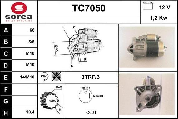 Sera TC7050 - Motorino d'avviamento autozon.pro