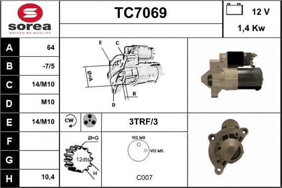 Sera TC7069 - Motorino d'avviamento autozon.pro