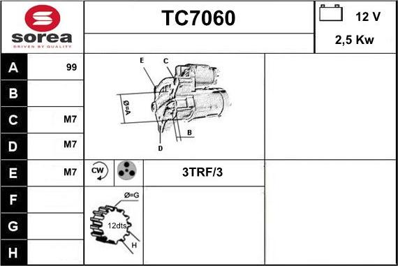 Sera TC7060 - Motorino d'avviamento autozon.pro