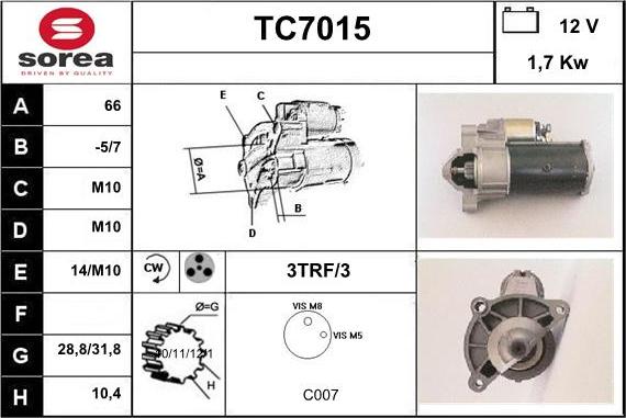 Sera TC7015 - Motorino d'avviamento autozon.pro