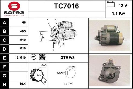 Sera TC7016 - Motorino d'avviamento autozon.pro