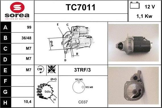 Sera TC7011 - Motorino d'avviamento autozon.pro