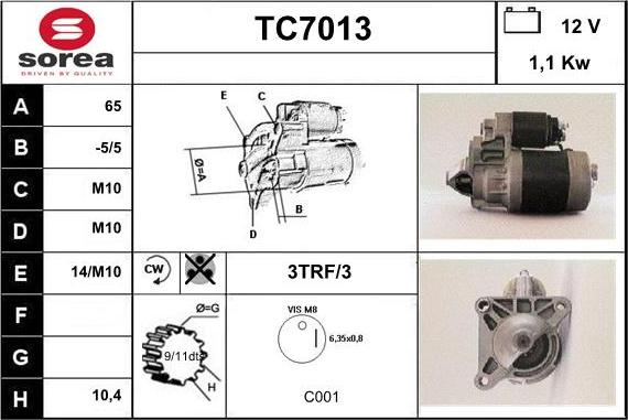 Sera TC7013 - Motorino d'avviamento autozon.pro