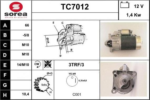 Sera TC7012 - Motorino d'avviamento autozon.pro