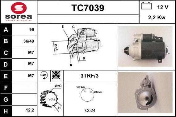 Sera TC7039 - Motorino d'avviamento autozon.pro