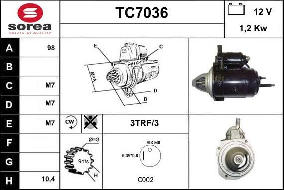 Sera TC7036 - Motorino d'avviamento autozon.pro