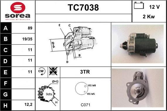 Sera TC7038 - Motorino d'avviamento autozon.pro