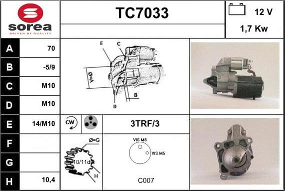 Sera TC7033 - Motorino d'avviamento autozon.pro