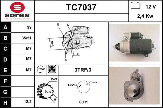 Sera TC7037 - Motorino d'avviamento autozon.pro