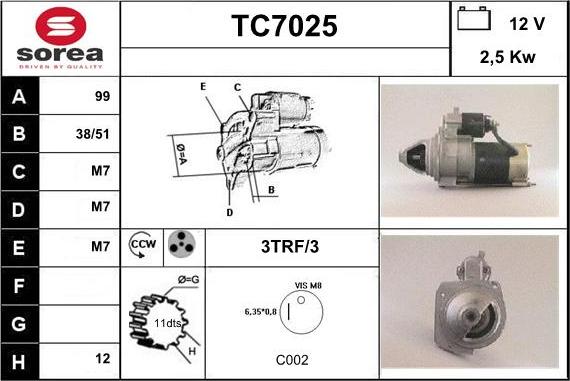 Sera TC7025 - Motorino d'avviamento autozon.pro