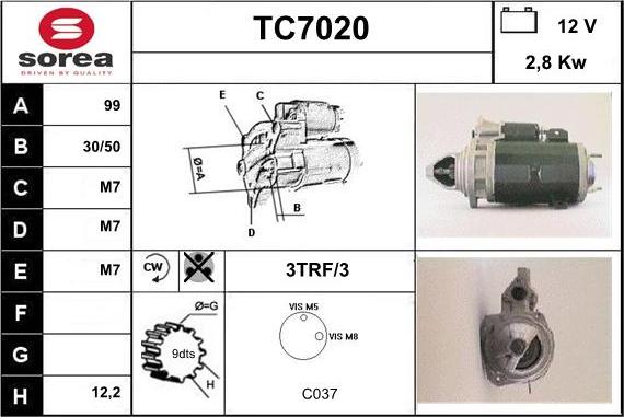 Sera TC7020 - Motorino d'avviamento autozon.pro