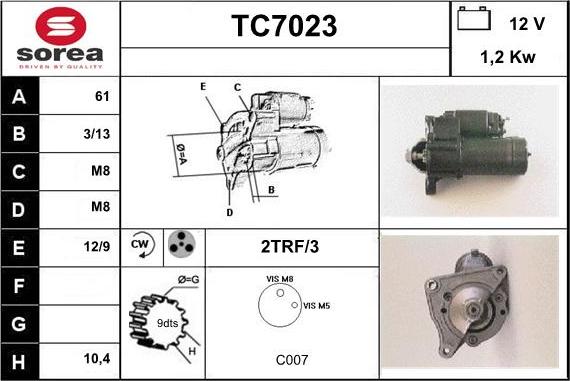 Sera TC7023 - Motorino d'avviamento autozon.pro