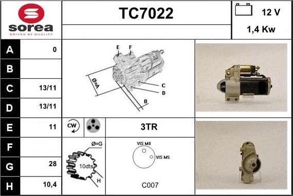 Sera TC7022 - Motorino d'avviamento autozon.pro