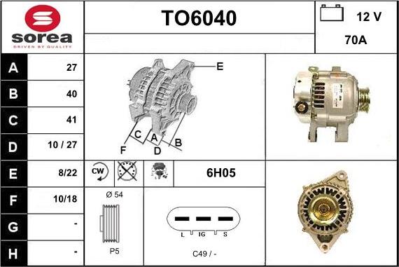 Sera TO6040 - Alternatore autozon.pro