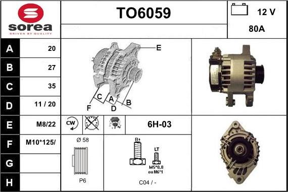 Sera TO6059 - Alternatore autozon.pro