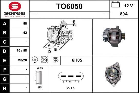 Sera TO6050 - Alternatore autozon.pro