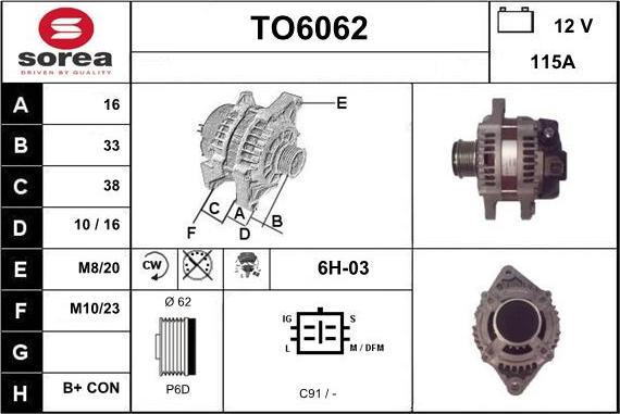 Sera TO6062 - Alternatore autozon.pro