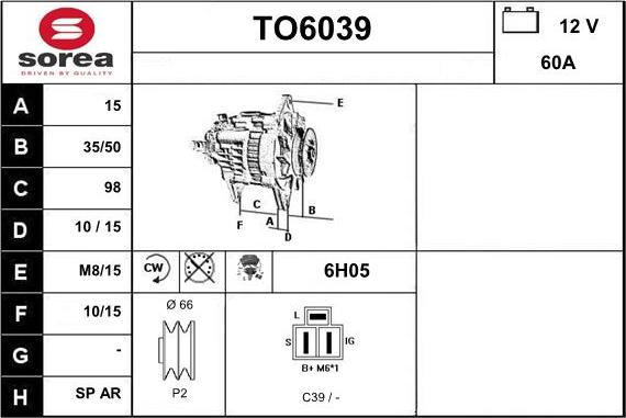 Sera TO6039 - Alternatore autozon.pro