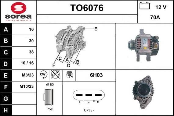 Sera TO6076 - Alternatore autozon.pro