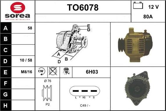 Sera TO6078 - Alternatore autozon.pro