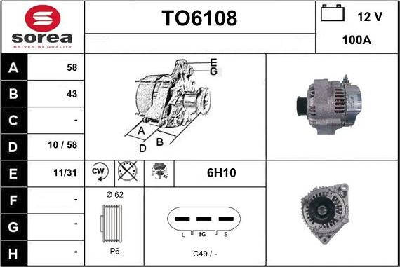 Sera TO6108 - Alternatore autozon.pro