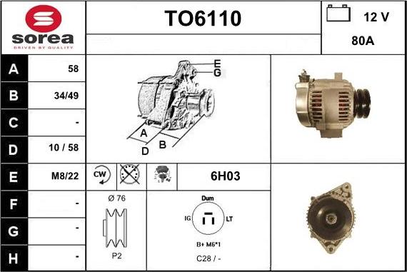 Sera TO6110 - Alternatore autozon.pro