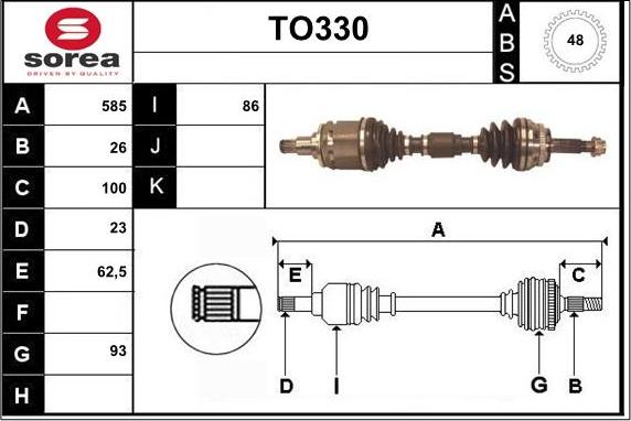 Sera TO330 - Albero motore / Semiasse autozon.pro