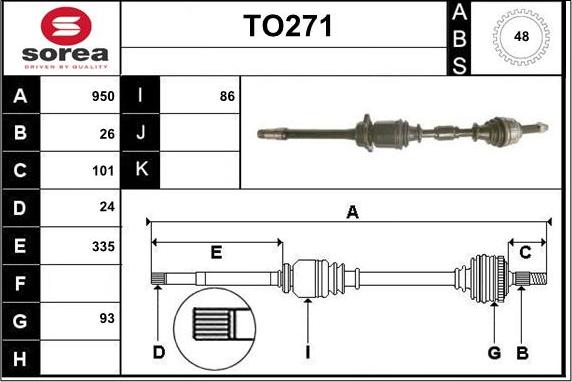 Sera TO271 - Albero motore / Semiasse autozon.pro